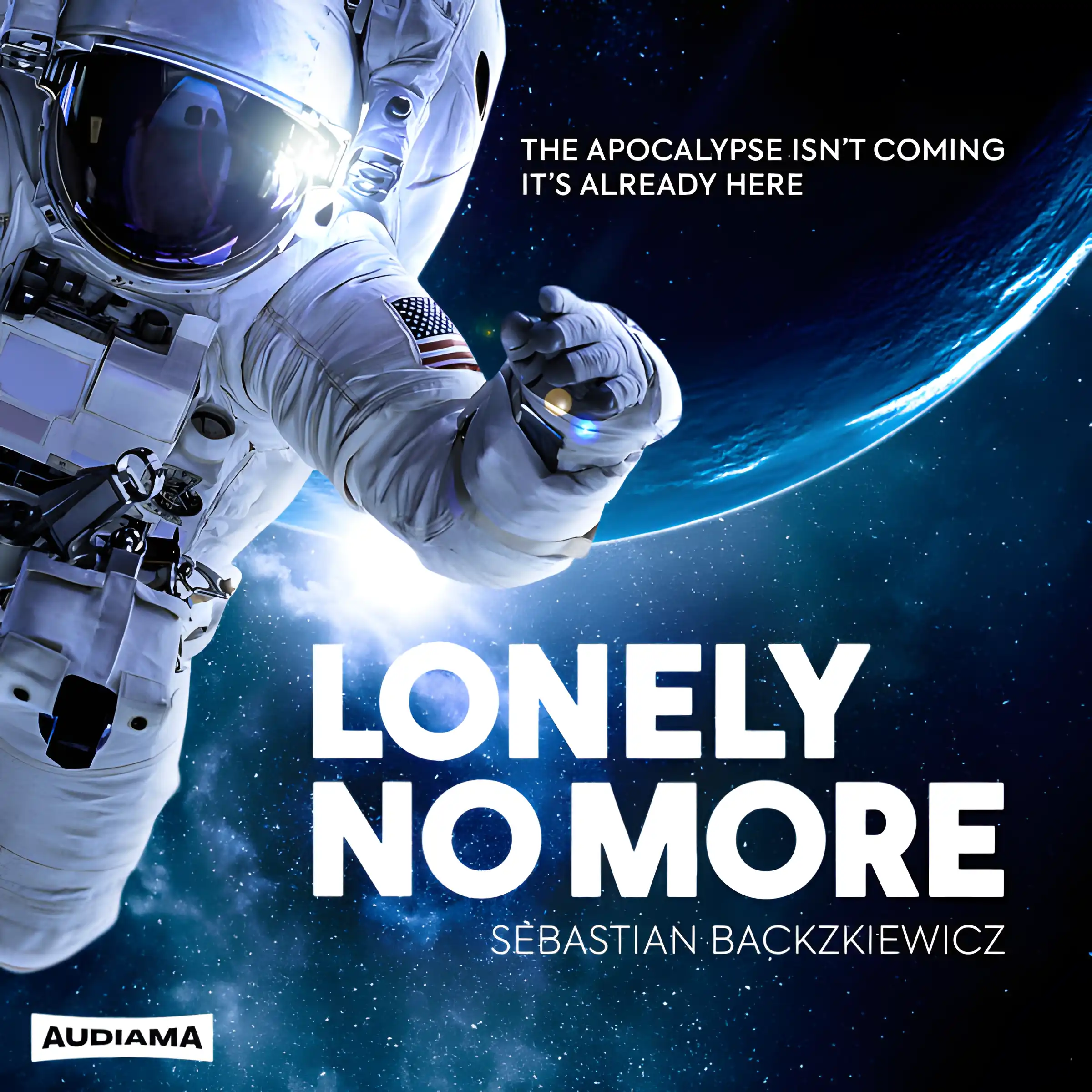 Lonely No More poster showing an astronaut floating in space